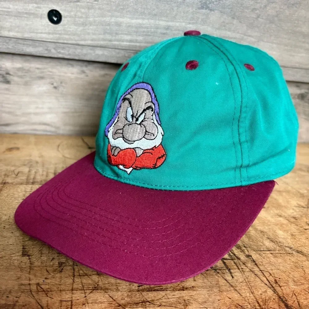 1990s Vintage Disney Snow White Grumpy Embroidered hat youth sz